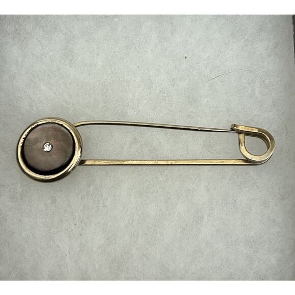 Vintage Gold Tone MOP Kilt Pin - Picture 1 of 2